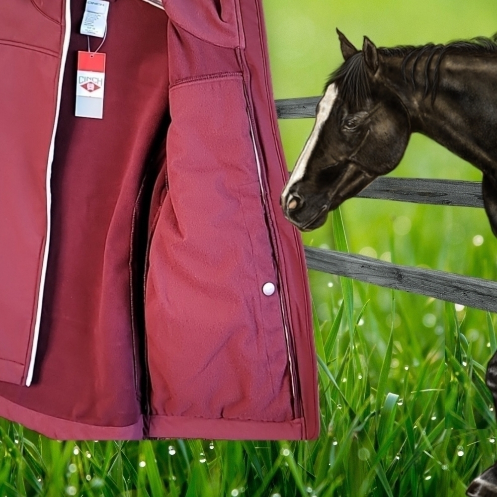 Cinch Women's Bonded Burgundy Jacket concealed carry Size XS New with tags - Picture 8 of 14